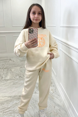 Mini Beverley Hills Orange&Ecru Embroidered Loungewear Set Loungewear