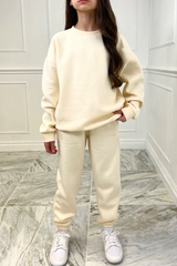 Mini Ecru Essential Sweater Oversized Loungewear Set Loungewear