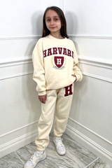 Mini Harvard Ecru Oversized Sweater Loungewear Set Loungewear