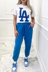 Los Angeles Blue & White Premium Tee Tshirt