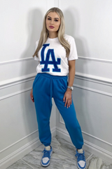 Los Angeles Blue & White Premium Tee Tshirt