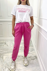 Sunday Pink & White Premium Tee Tshirt