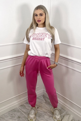Sunday Pink & White Premium Tee Tshirt