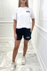 Paris madame white & black embroidered short co-ord Co Ord