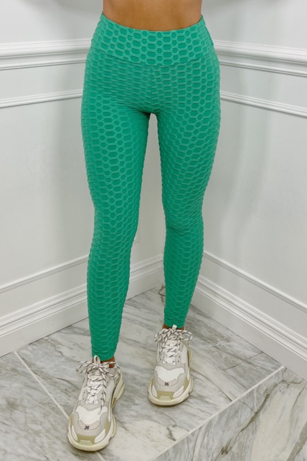 Katy green ruched bum waffle Leggings – Glamify Famous For Loungewear