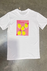 Pink Lemonade Printed White Tee Tshirt