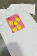 Pink Lemonade Printed White Tee Tshirt