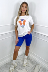 Wild Paris Tiger White Printed Tee Tshirt