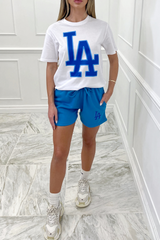Los Angeles blue printed short co-ord Co Ord