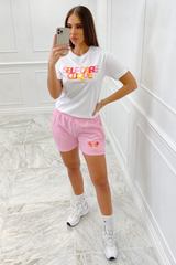 Self Care Clique Pink Tee Short Co Ord Co Ord