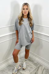 Katie grey cycling short coord Co Ord