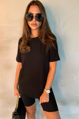 Katie black cycling short coord Co Ord