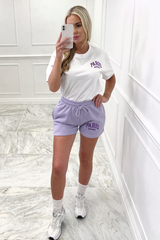 Paris madame lilac embroidered short co-ord Co Ord