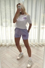 Paris madame lilac embroidered short co-ord Co Ord