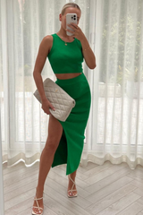 Ellouise green two piece skirt co ord Co Ord