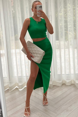 Ellouise green two piece skirt co ord Co Ord