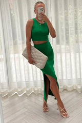 Ellouise green two piece skirt co ord Co Ord