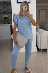 Nina sky blue frill jogger coord Co Ord