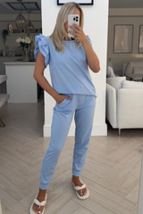Nina sky blue frill jogger coord Co Ord