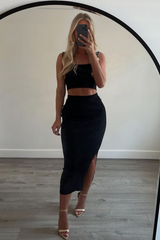 Vivian black two piece skirt co ord Co Ord