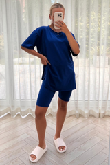 Katie Royal Blue cycling short coord Co Ord