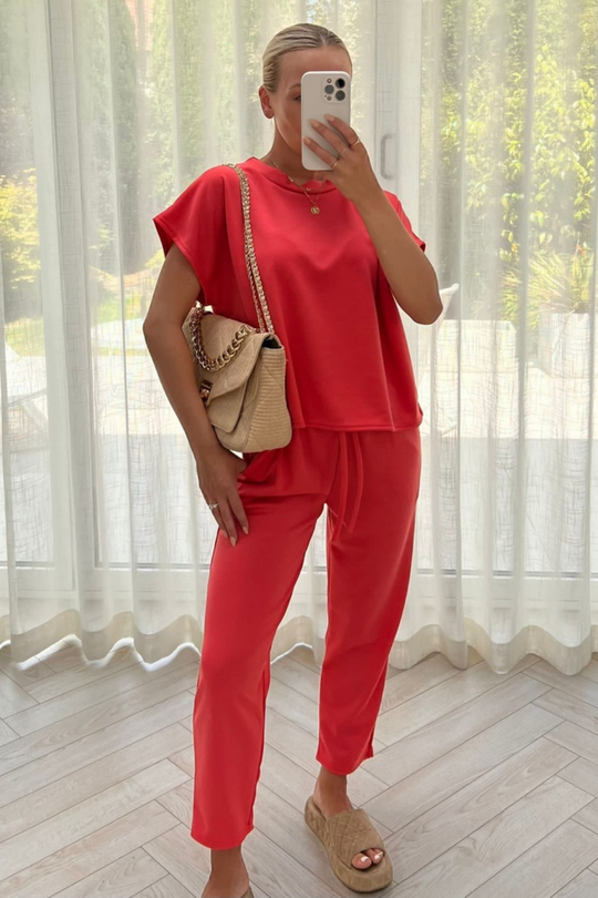 Danni coral box top coord
