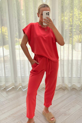 Danni coral box top coord Co Ord