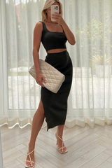 Vivian chocolate two piece skirt co ord Co Ord