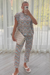 Paris multi box top trouser coord Co Ord