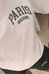 Paris Madame Grey & Charcoal Embroidered Short Tee Co-Ord Co Ord