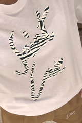 Saint Love Zebra & Tan Printed Short Tee Co-Ord Co Ord