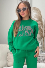 Mini Athletics La Green Embroidered Sweater Tshirt