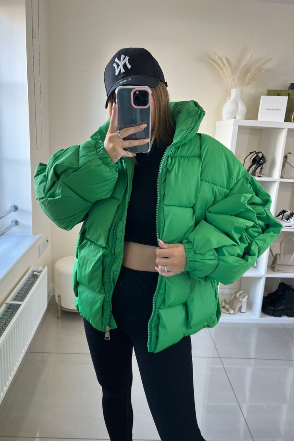 Green bubble coat outlet