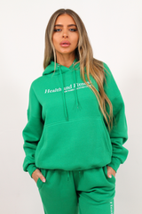 Health & Fitness Green Hoodie Jogger Loungewear Set Loungewear