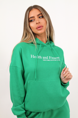 Health & Fitness Green Hoodie Jogger Loungewear Set Loungewear
