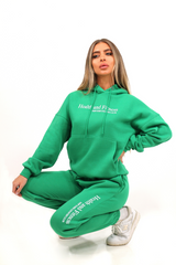 Health & Fitness Green Hoodie Jogger Loungewear Set Loungewear
