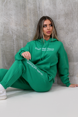 Health & Fitness Green Hoodie Jogger Loungewear Set Loungewear