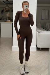 Kadie Brown 2 Piece Cropped Activewear Set Co Ord
