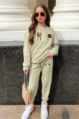 Mini Self Care Clique Sage Oversized Sweater Loungewear Set Loungewear