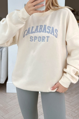 Calabasas Ecru Embroidered Sweater & Legging Coord Loungewear