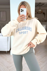 Calabasas Ecru Embroidered Sweater & Legging Coord Loungewear