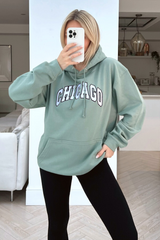 Chicago Sage Embroidered Hoodie & Legging Coord Loungewear