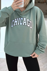 Chicago Sage Embroidered Hoodie & Legging Coord Loungewear