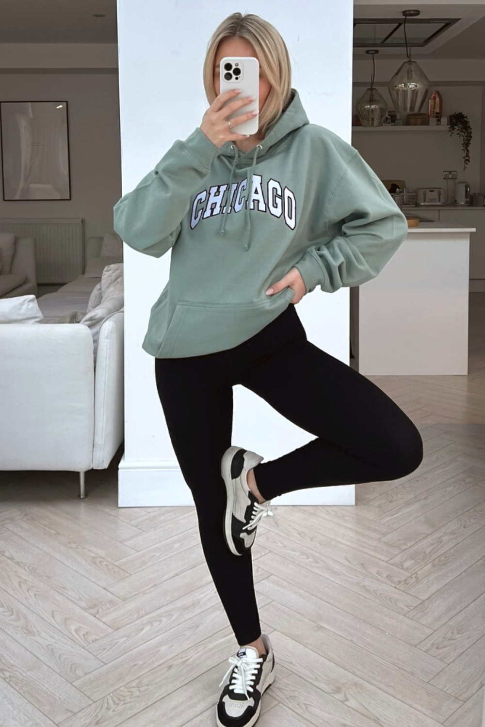 Chicago sage embroidered hoodie & legging coord