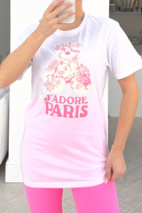 Jadore Teddy Pink Printed Tee & Legging Coord Loungewear