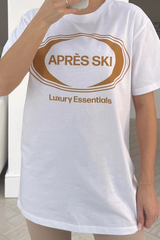 Apres Ski White Printed Tee & Legging Coord Loungewear