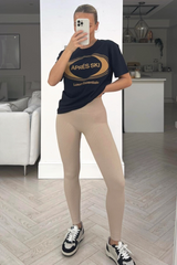 Apres Ski Navy Printed Tee & Legging Coord Loungewear