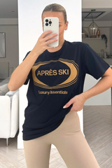 Apres Ski Navy Printed Tee & Legging Coord Loungewear