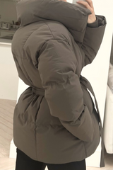 Alaska Grey Short Padded Duvet Button Up Coat Coats & Jackets