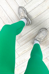 Katy Green Ribbed Leggings Leggings